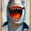 Curious Shark Oil Painting