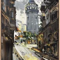 Old Times in Galata Oil Painting