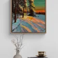 Winter Sunset Oil Painting