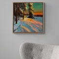 Winter Sunset Oil Painting