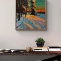 Winter Sunset Oil Painting