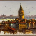 Haliç’e Bakan Kule Yağlı Boya Tablosu
