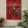 Crimson Sunset Oil Painting
