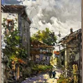 Streets of the Old Times Oil Painting