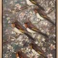 Birds in the Night Branches Oil Painting