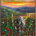 Kır Çiçekleri Arasında Atlar Yağlı Boya Tablosu