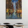 City Night Glow Oil Painting