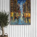City Night Glow Oil Painting