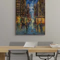 City Night Glow Oil Painting