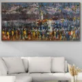 Crowds in Üsküdar Oil Painting