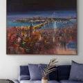 Night at the Istanbul Bosphorus Oil Painting