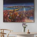 Night at the Istanbul Bosphorus Oil Painting