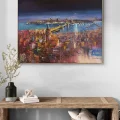 Night at the Istanbul Bosphorus Oil Painting