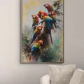 Papağanların Dünyası Yağlı Boya Tablosu