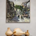 Footsteps on Stone Streets Oil Painting