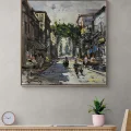 Footsteps on Stone Streets Oil Painting