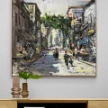 Footsteps on Stone Streets Oil Painting