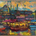 Eminönü Tarihi Balıkçıkları Yağlı Boya Tablosu