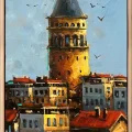 Galatanın Gölgesinde Yağlı Boya Tablosu