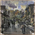 The Flow of Time in the Street Oil Painting