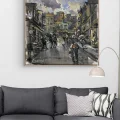 The Flow of Time in the Street Oil Painting
