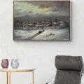 Silent Istanbul in Snow Oil Painting