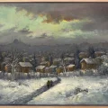 Silent Istanbul in Snow Oil Painting