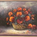 Velvet Flower in the Basket Oil Painting