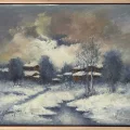 Kar Altında Sessizlik Yağlı Boya Tablosu