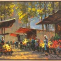 Çiçek Pazarında Gün Yağlı Boya Tablosu