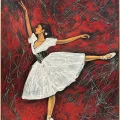 Kırmızı Rüyalarda Balerin Yağlı Boya Tablosu