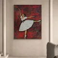 Kırmızı Rüyalarda Balerin Yağlı Boya Tablosu