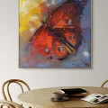 Kırmızı Kelebek Etkisi Yağlı Boya Tablosu