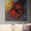 Kırmızı Kelebek Etkisi Yağlı Boya Tablosu