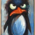 The Angry Penguin Oil Painting