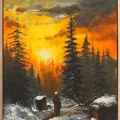 Pines Under the Snow Oil Painting