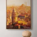 Kuşbakışı Galata Yağlı Boya Tablosu