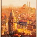 Kuşbakışı Galata Yağlı Boya Tablosu