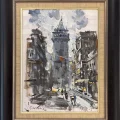 Eskilerde Galata Kulesi Yağlı Boya Tablosu