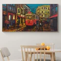 Kırmızı Tramvay ve Hatıralar Yağlı Boya Tablosu