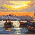 Sessiz İstanbul Boğazı Yağlı Boya Tablosu