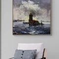 Dalgalarla Kız Kulesi Yağlı Boya Tablosu