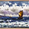 Dalgalar ve Yelkenliler Yağlı Boya Tablosu