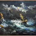 Denizin Kucağında Yağlı Boya Tablosu