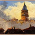 Galata Kulenin Fısıltısı Yağlı Boya Tablosu