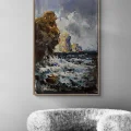 Kayalara Vuran Öfke Yağlı Boya Tablosu
