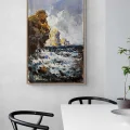 Kayalara Vuran Öfke Yağlı Boya Tablosu