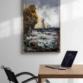 Kayalara Vuran Öfke Yağlı Boya Tablosu