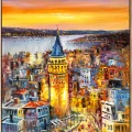 Gecenin Işığında İstanbul Yağlı Boya Tablosu