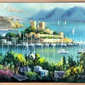 Blue of Bodrum Castle Oil Painting